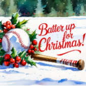 Kerstmis met honkbal met kerstman feestdagenkaart