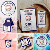 Honkbal eerste jaar naar beneden 1e verjaardag kaart