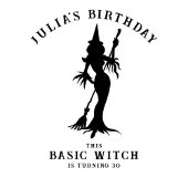 Basic Witch Modern Grappig Halloween Verjaardagsfe Kaart