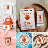 Basketbal eerste jaar down 1e verjaardag ticket kaart