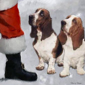 Basset Hound Gelooft Kerstmis Grosgrain Lint