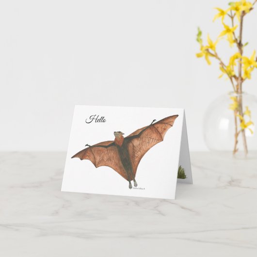 Collection Bat Note Card Kaart (Gele Bloem)