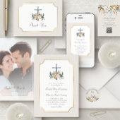 Strand Seashells Bloemen bruiloft RSVP QR Informatiekaartje