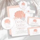 Beach Babe Seashell Pink Baby Shower Guest Book Notitieboek