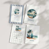 Retro Beach Club Verjaardag Gestreepte Aangepaste Tote Bag