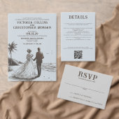 Strand Paar Save the Date Kaart (Personaliseer de collectie van deze zelfstandige maker.)