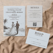 Strand Paar QR Code en Details Informatiekaartje (Personaliseer de collectie van deze zelfstandige maker.)