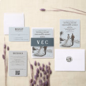 Strand Paar Save the Date (Personaliseer de collectie van deze zelfstandige maker.)