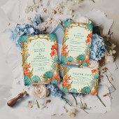 Beach Seashell Botanical Wedding Kaart