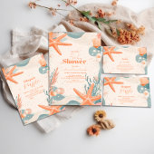 Beach Seashells Elegant Diapper Raffle Informatiekaartje