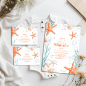 Strand Starfish & Seashells Elegant Diapper Raffle Informatiekaartje