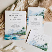 Strand Tropische Waterverf Save The Date