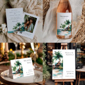 Strand Tropische Waterverf Bruiloft Servet