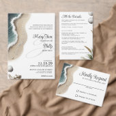 Beach Vibe Ceremony Programma Handwaaier (Personaliseer de collectie van deze zelfstandige maker.)