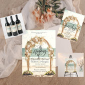 Strand Bruiloft Arbor Rozen Glas Bachelorette Kaart