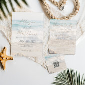 Strand Zee/Oceanside Tropische bruiloft All In One Uitnodiging