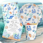 Auntie | Baby shower van het thema "Beach" Ronde Button 5,7 Cm
