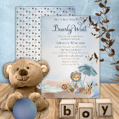 Teddy Bear Barly Wait Boy Baby shower Advice Kaart