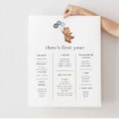 Teddy Bear First Birthday Invitation Blue-ballon Acryl Uitnodigingen