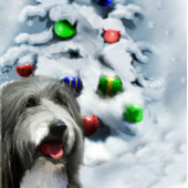 Gedekte kerstcadeautjes voor Collie Ornament Kaart