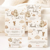Boho Neutral Bearly Wait Teddy Bear-Baby shower Bedankkaart