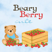 Beary Berry Schattige Blue Strawberry Cub Boy Cadeaupapier