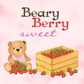 Beary Berry Sweet Pink Cub's aardbeien verjaardag Kaart