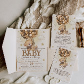 Beren ballonnen beige bruine luier loterij informatiekaartje