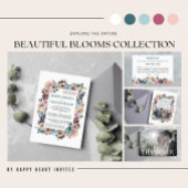 Blauwgroen foto van mooie blooms Floral Spring Pas Save The Date