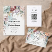 Beauful Floral Bouquet Wedding Uitnodiging (Personaliseer de collectie van deze zelfstandige maker.)