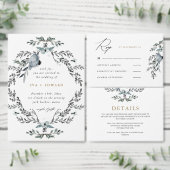 Eenvoudige botanische olievlek Rsvp (Personaliseer de collectie van deze zelfstandige maker.)