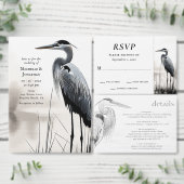 Blue Heron Water Bird Sketch Wedch Address Etiket (Personaliseer de collectie van deze zelfstandige maker.)