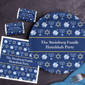 Cute Hanukkah Dreidel Menorah Pattern Custom Party Papieren Bordje