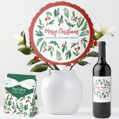 Mooie Kerstmis Botanische Holly Berry Custom Ovenwant & Pannenlap Set