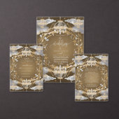 Mooie weelderige goud en kristallen bruiloft informatiekaartje (Personaliseer de collectie van deze zelfstandige maker.)