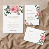 Mooie Rozen met Monogram en trouwdatum Ronde Sticker (Personaliseer de collectie van deze zelfstandige maker.)