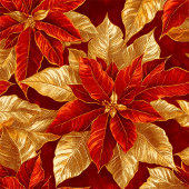 Mooie rood gouden  Poinsettias kerst Ronde Sticker