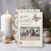 Kerst vlinder Poinsettia Vakantie Inpakpapier Vel