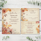 Mooie herfst bladeren herfst bruiloft bedankkaart (Personaliseer de collectie van deze zelfstandige maker.)