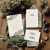 Romantic Evergreen Wedding Table Number Kaart