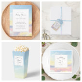 Elegante Waterverf Sky and Clouds Baby shower Kaart