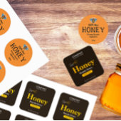Bewerkbare Honey Apiary Label Sticker