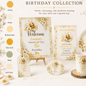 Schattige honingbij verjaardag of babyshower hart sticker