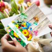 Tweeling Baby shower Blauw Roze Bloemen Honing Bij Kaart