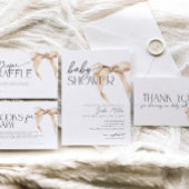 Beige Strik Baby Shower Kaart