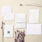 Beige Witte Bloemen Boho Bruiloft Inpakpapier Vel (Personaliseer de collectie van deze zelfstandige maker.)