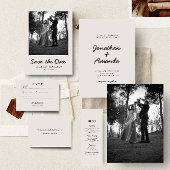 Beige Eenvoudige Minimalistische Foto Trouwtafel N