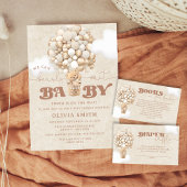 Teddybeer ballonnen Neutraal Baby shower Label