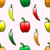 Paprika's en lange paprika's satijnen lint