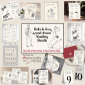 Hand getrokken bruiloft dank u kaart